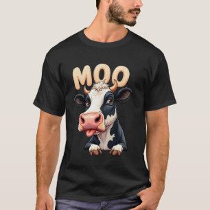 Grappige Moo Koe Cute Boerderij Dier Humor T-shirt