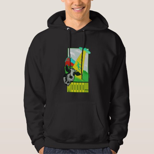 Grappige Moo UFO grap Hoodie (Voorkant)
