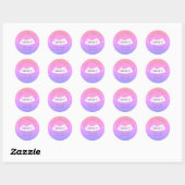 Grappige Mooie Wolk 9 Roze Paars Humoristisch Dank Ronde Sticker (Vel)