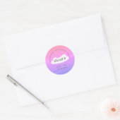 Grappige Mooie Wolk 9 Roze Paars Humoristisch Dank Ronde Sticker (Envelop)