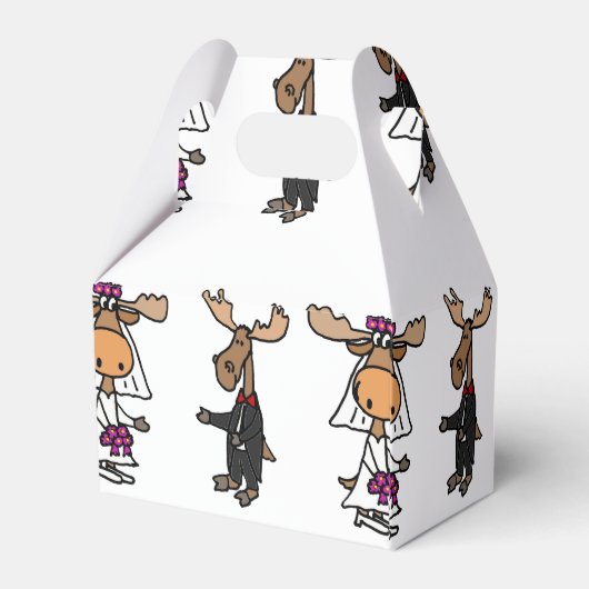 Grappige Moose bruid en bruidegom Bedankdoosjes (Achterkant)