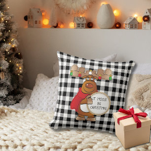 Grappige Moose Cartoon Country Rustic Christmas Kussen