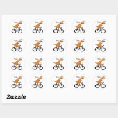 Grappige Moose Riding Fiets originele kunst Ronde Sticker (Vel)