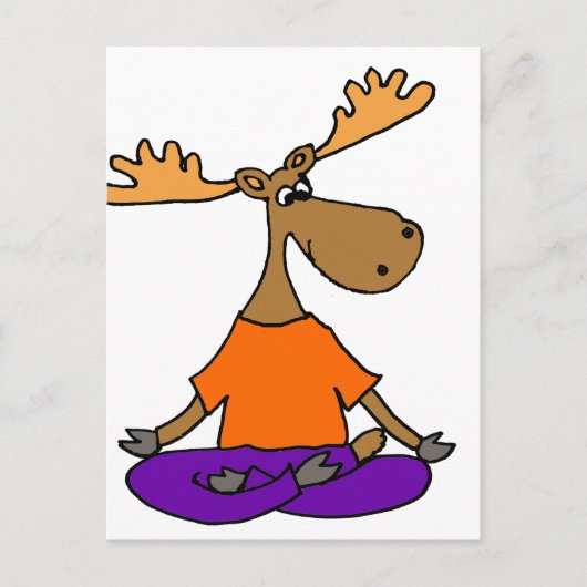 Grappige Moose Yoga Kunst Briefkaart (Voorkant)