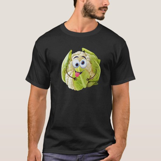 Grappige Mop Bloemkool Ontwerpen Groenteliefhebber T-shirt (Voorkant)