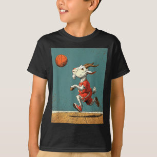 Grappige Mop Geit Dier Grappige Basketbal T-shirt