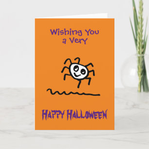 Grappige Moppertje enge spin Halloween kaart