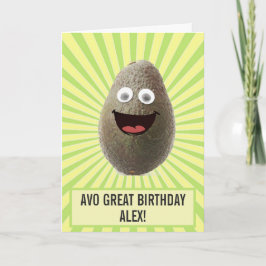 Grappige Moppige Avocado Fijne Verjaardag Wenskaar Kaart