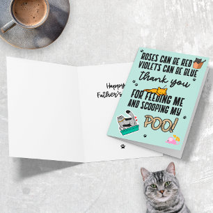 Grappige Moppige Blauwe Gelukkige Vaderdag Van Kat Kaart