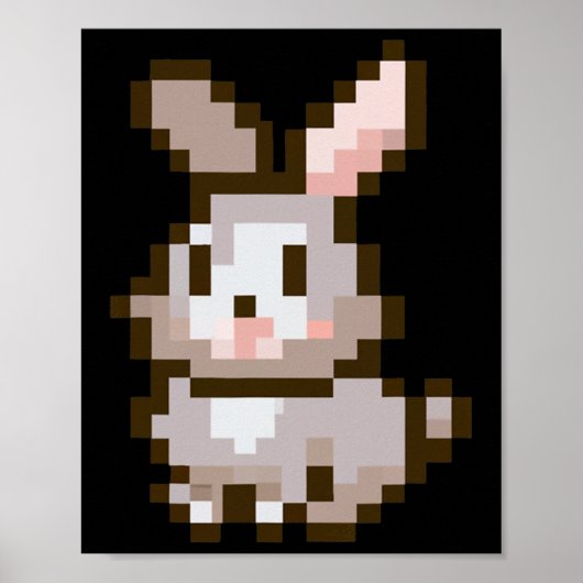Grappige Moppige Gepixelde Pasen Videospel Paashaa Poster (Voorkant)