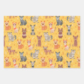 Grappige Moppige Katten Inpakpapier Set van 3 Vel (Voorkant 3)
