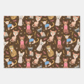 Grappige Moppige Katten Inpakpapier Set van 3 Vel (Voorkant)