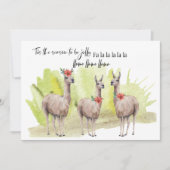 Grappige Moppige Llama's Waterverf Vakantie Groet Feestdagenkaart (Voorkant)