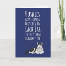 Grappige Moppige Siberische Husky Kaarten Huisdier