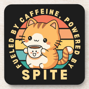 Grappige Mopshond Kat Dier Koffie Citaat Retro Zon Bier Onderzetter