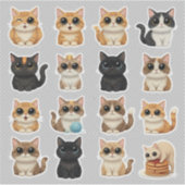 Grappige Mopshond Kat Stickers  (Voorkant)