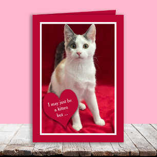 Grappige Mopshond Kat Valentijnskaart met Woorden Feestdagen Kaart