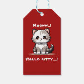 Grappige Mopshond Katten Kerstmis Humor Cadeaulabel (Voorkant)