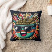 Grappige Mopshond Noodle Cartoon Ramen Kom Kussen (Deken)