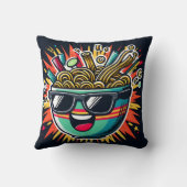 Grappige Mopshond Noodle Cartoon Ramen Kom Kussen (Achterkant)
