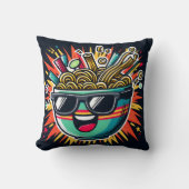 Grappige Mopshond Noodle Cartoon Ramen Kom Kussen (Voorkant)