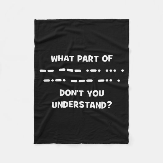 Grappige Morsecode T-shirt Shortwave Ham Radio Cad Fleece Deken (Voorkant)