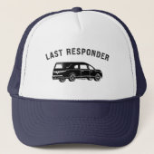 Grappige Mortician Hearse Laatste Responder Trucker Pet (Voorkant)