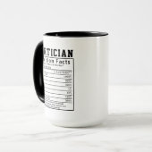 Grappige Mortician Nutrition Facts Medewerker Pers Mok (Voorkant links)