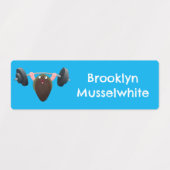 Grappige mossel uit te werken cartoon gepersonalis labels (Design 2)