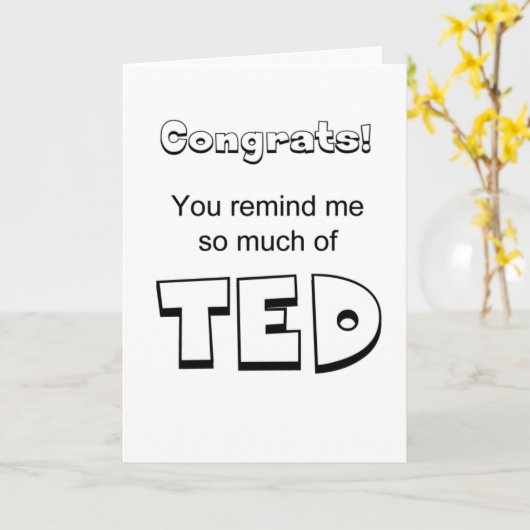 grappige motivatie gefeliciteerd kaart (Gele Bloem)