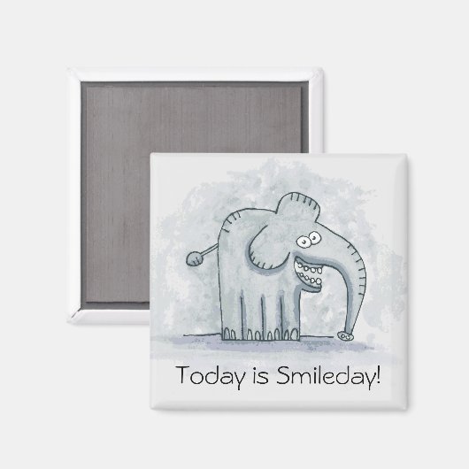 Grappige motivatie olifant Vandaag is Smileday Magneet (Voorkant / Achterkant)