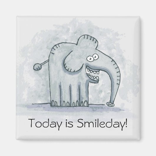 Grappige motivatie olifant Vandaag is Smileday Magneet (Voorkant)