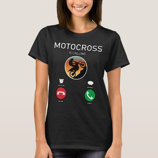 Grappige Motocross Telefoongesprek Interface T-shirt (Voorkant)