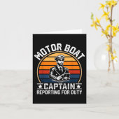 Grappige Motorboot Kapitein Rapporteren Voor De Zo Kaart (Gele Bloem)