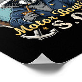 Grappige Motorboot Kapitein Scheeps Raton Meme Gra Poster (Hoek)