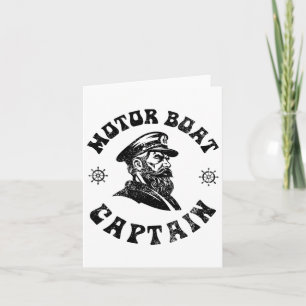Grappige motorboot varen Vintage motorboot Captain Kaart