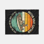 Grappige motorbootkapitein skelet meer leven grafi fleece deken (Voorkant (Horizontaal))