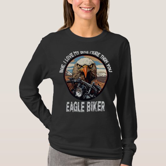 Grappige motorfiets biker man bikers voor dames bi t-shirt (Voorkant)