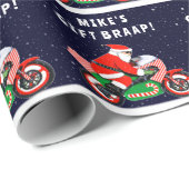 Grappige Motorfiets Biker Vakantie Gift Cadeaupapier (Rol Hoek)