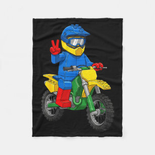 Grappige Motorfiets Bouwer Jongens Blok Bouw Speel Fleece Deken