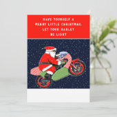 Grappige Motorfiets Kerstmis Feestdagenkaart (Staand voorkant)