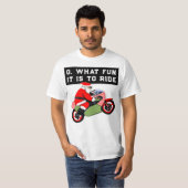 Grappige motorfiets Kerstmis T-shirt (Voorkant volledig)