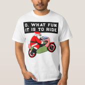 Grappige motorfiets Kerstmis T-shirt (Voorkant)