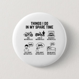 Grappige motorliefhebber vrije tijd Biker Life Ronde Button 5,7 Cm