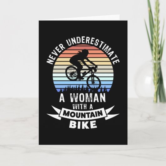 Grappige Mountainbike MTB-cadeau voor vrouwen Kaart (Voorkant)