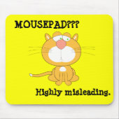 Grappige Mousepad met Trieste Kat Muismat (Voorkant)