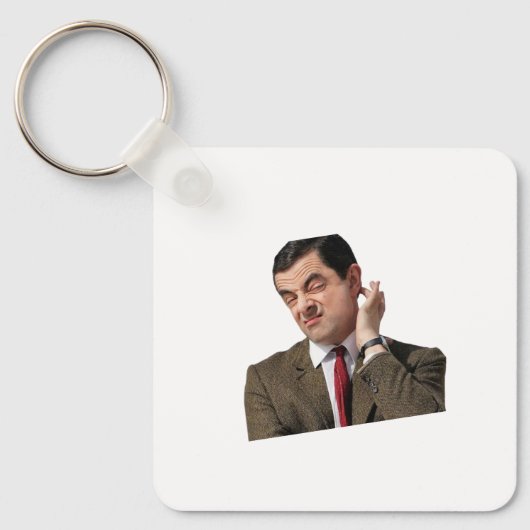 Grappige Mr. Bean Verwarde Meme Sleutelhanger - Hu (Voorkant)