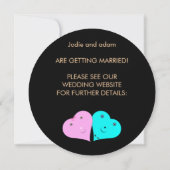 Grappige Mr & Mrs Hearts Uitnodiging (Achterkant)