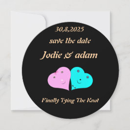 Grappige Mr & Mrs Hearts Uitnodiging