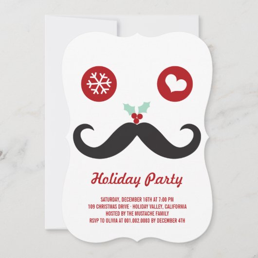Grappige Mr. Mustache Grappig Vakantie Party Uitno Kaart (Voorkant)